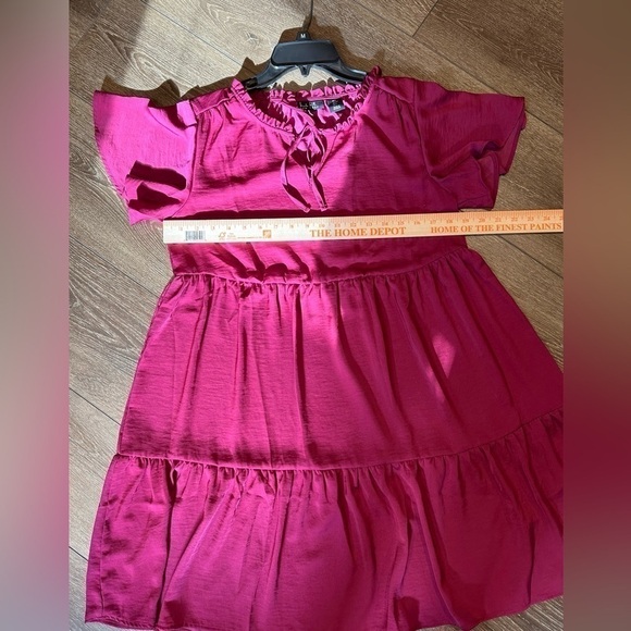 Nicole Miller Net York Tiered Mini Dress • Flutter Sleeve - Picture 7 of 8